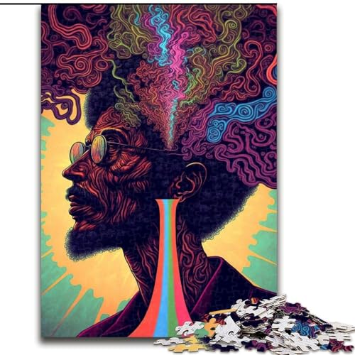 Puzzle 1000 Teile für Erwachsene und Jugendliche, Psychedelisches Gehirn, Lernspielzeug, Familienspiele, einzigartige Geburtstags- und Geschenkideen (Größe 50x75cm) von MGQWPZDBD
