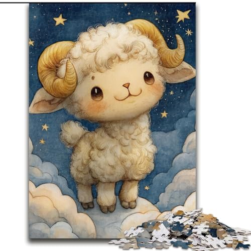 Puzzle 1000 Teile für Erwachsene und Jugendliche, Schafe, Lernspielzeug, Familienspiele, einzigartige Geburtstags- und Geschenkideen (Größe 26x38cm) von MGQWPZDBD
