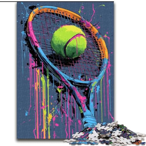 Puzzle 1000 Teile für Erwachsene und Jugendliche, Tennis-Ölgemälde, Familienspiel für und einzigartige Heimdekoration und Geschenke für 14-Jährige (Größe 50x75cm) von MGQWPZDBD