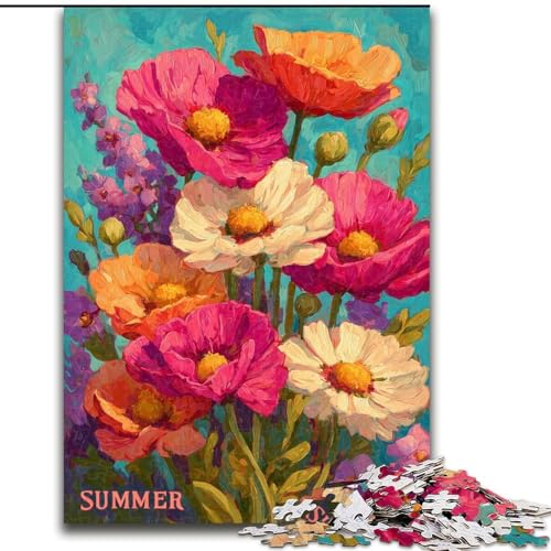 Puzzle 1000 Teile für Erwachsene und Jugendliche, Wildblumen-Sommer, Lernspielzeug, Familienspiele, einzigartige Geburtstags- und Geschenkideen (Größe 26x38cm) von MGQWPZDBD