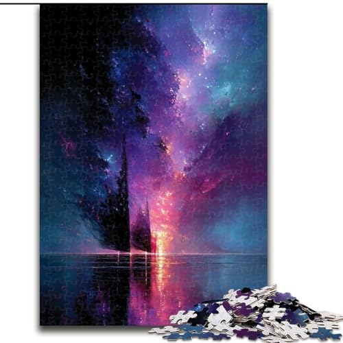 Puzzle 1000 Teile für Erwachsene und Jugendliche, kleines Boot in der Galaxie, Lernspielzeug, einzigartige Heimdekoration und Geschenke (Größe 26x38cm) von MGQWPZDBD