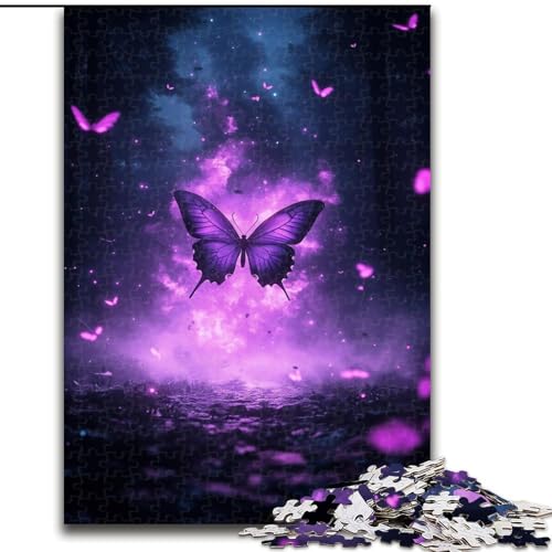 Puzzle 1000 Teile für Erwachsene und Teenager, Galaxie-Schmetterling, Lernspielzeug, einzigartige Heimdekoration und Geschenke (Größe 26x38cm) von MGQWPZDBD