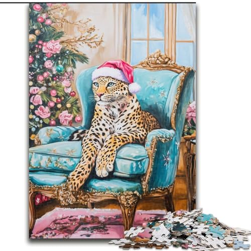 Puzzle 1000 Teile für Erwachsene und Teenager, Leopard auf dem Sofa, Familienspiel für und einzigartige Heimdekoration und Geschenke für 14-Jährige (Größe 26x38cm) von MGQWPZDBD