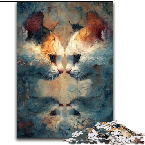 Puzzle 1000 Teile für Teenager, Fantasy-Katze, Familienunterhaltungsspielzeug, ganze Familie, ab 14 Jahren (Größe 50x75cm) von MGQWPZDBD