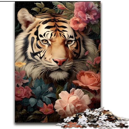 Puzzle 1000 Teile für Teenager, Geschenke, Blumen und Tiger, Spielzeug, Lernspiele, Stressabbau, tolle Geschenke und Spielzeuge (Größe 50x75cm) von MGQWPZDBD