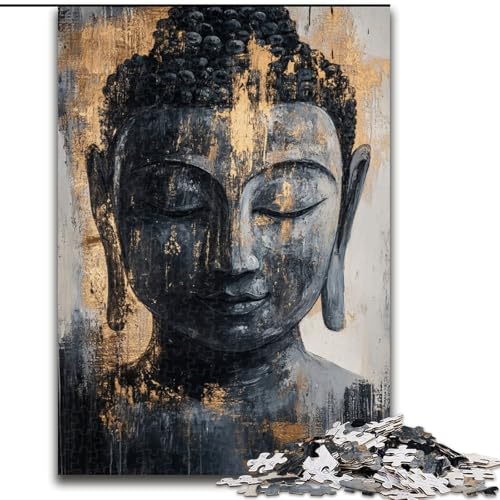 Puzzle 1000 Teile für Teenager, Geschenke, Buddha-Ölgemälde, Familienunterhaltungsspielzeug, ganze Familie, ab 14 Jahren (Größe 50x75cm) von MGQWPZDBD