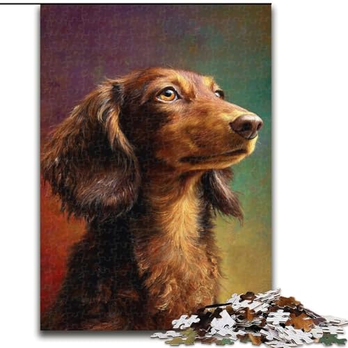 Puzzle 1000 Teile für Teenager, Geschenke, Dackel-Ölgemälde, Spielzeug, Lernspiele, Stressabbau, tolle Geschenke und Spielzeuge (Größe 50x75cm) von MGQWPZDBD
