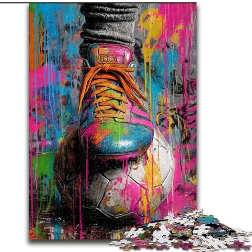 Puzzle 1000 Teile für Teenager, Geschenke, Fußball-Ölgemälde, Spielzeug, Lernspiele, Stressabbau, tolle Geschenke und Spielzeuge (Größe 26x38cm) von MGQWPZDBD
