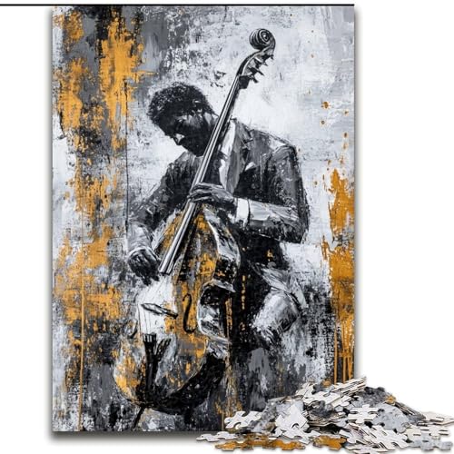 Puzzle 1000 Teile für Teenager, Geschenke, Gitarre Spielen, Ölgemälde, Spielzeug, Lernspiele, Stressabbau, tolle Geschenke und Spielzeuge (Größe 26x38cm) von MGQWPZDBD