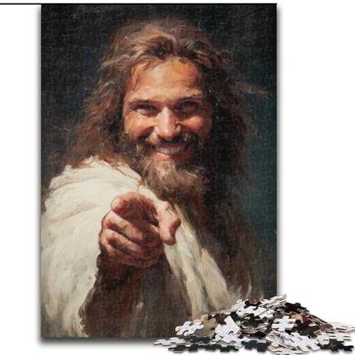 Puzzle 1000 Teile für Teenager, Geschenke, Jesus, Familienunterhaltungsspielzeug, ganze Familie, für Kinder ab 14 Jahren (Größe 26x38cm) von MGQWPZDBD