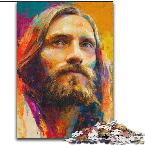 Puzzle 1000 Teile für Teenager, Geschenke, Jesus-Kunst, Spielzeug, Lernspiele, Stressabbau, tolle Geschenke und Spielzeuge (Größe 50x75cm) von MGQWPZDBD