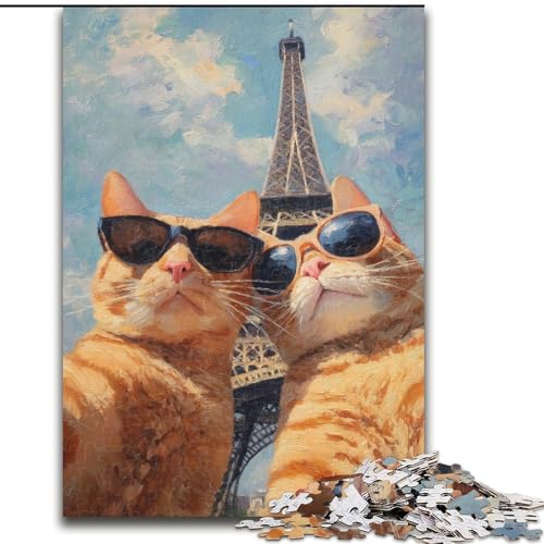 Puzzle 1000 Teile für Teenager, Geschenke, Kunstkatze, Spielzeug, Lernspiele, Stressabbau, tolle Geschenke und Spielzeuge (Größe 26x38cm) von MGQWPZDBD