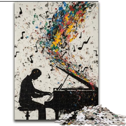Puzzle 1000 Teile für Teenager, Geschenke, Kunstklavier, Familienunterhaltungsspielzeug, ganze Familie, ab 14 Jahren (Größe 50x75cm) von MGQWPZDBD