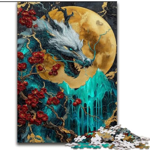 Puzzle 1000 Teile für Teenager, Geschenke, Magischer Drache, Spielzeug, Lernspiele, Stressabbau, tolle Geschenke und Spielzeuge (Größe 50x75cm) von MGQWPZDBD