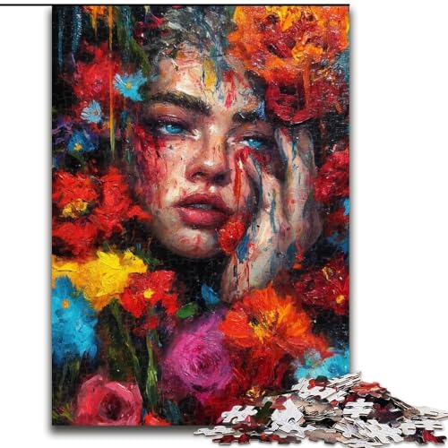 Puzzle 1000 Teile für Teenager, Geschenke, Ölgemälde Einer Frau, Familienunterhaltungsspielzeug ganze Familie ab 14 Jahren (Größe 50x75cm) von MGQWPZDBD