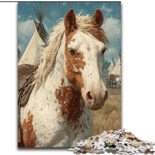 Puzzle 1000 Teile für Teenager, Geschenke, Pferd, Spielzeug, Lernspiele, Stressabbau, tolle Geschenke und Spielzeuge (Größe 50x75cm) von MGQWPZDBD