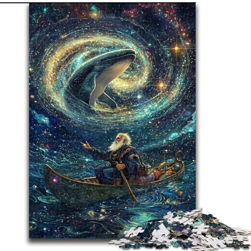Puzzle 1000 Teile für Teenager, Geschenke, Psychedelischer Wal, Spielzeug, Lernspiele, Stressabbau, tolle Geschenke und Spielzeuge (Größe 26x38cm) von MGQWPZDBD