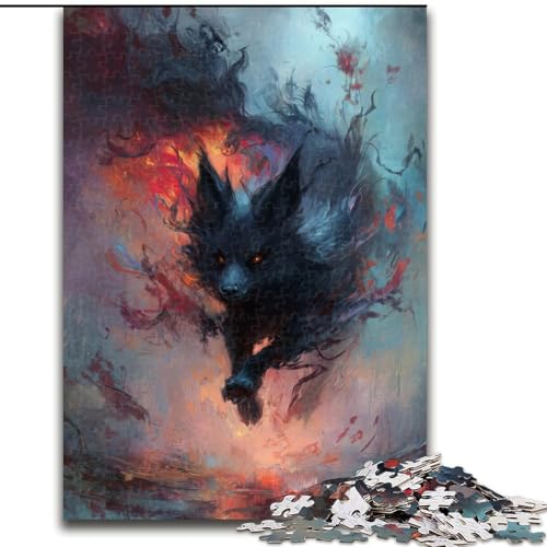 Puzzle 1000 Teile für Teenager, Geschenke, Schwarzer Fuchs, Spielzeug, Lernspiele, Stressabbau, tolle Geschenke und Spielzeuge (Größe 26x38cm) von MGQWPZDBD
