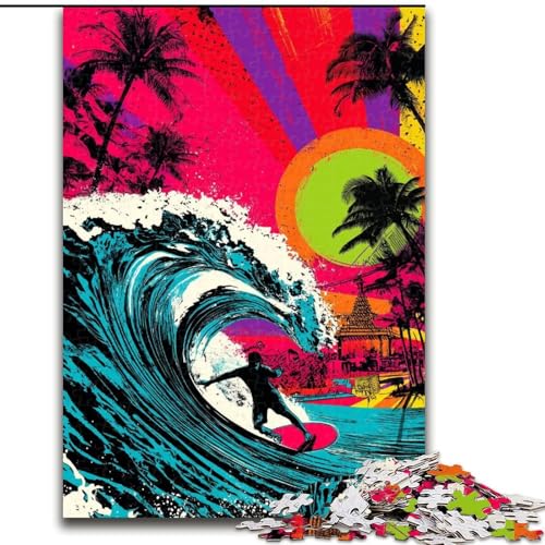 Puzzle 1000 Teile für Teenager, Geschenke, Surf-Graffiti, Spielzeug, Lernspiele, Stressabbau, tolle Geschenke und Spielzeuge (Größe 50x75cm) von MGQWPZDBD