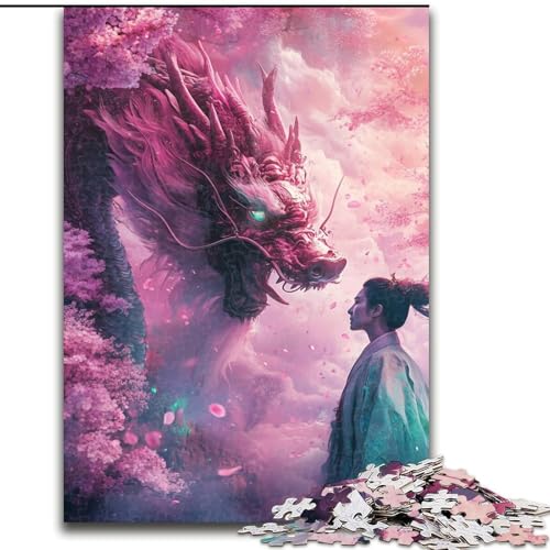 Puzzle 1000 Teile für Teenager, Geschenke, Universum, chinesischer Drache, Familienunterhaltungsspielzeug, ganze Familie, ab 14 Jahren (Größe 26x38cm) von MGQWPZDBD