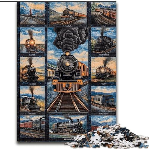 Puzzle 1000 Teile für Teenager, Geschenke, Zugcollage, Spielzeug, Lernspiele, Stressabbau, tolle Geschenke und Spielzeuge (Größe 26x38cm) von MGQWPZDBD