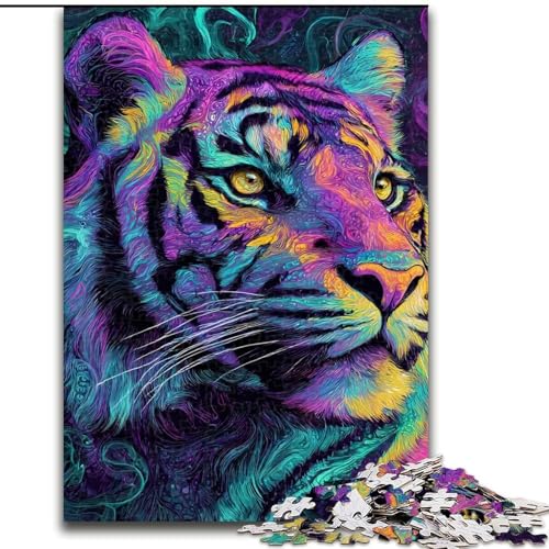 Puzzle 1000 Teile für Teenager, Geschenke, geheimnisvoller Tiger, Spielzeug, Lernspiele, Stressabbau, tolle Geschenke und Spielzeuge (Größe 26x38cm) von MGQWPZDBD