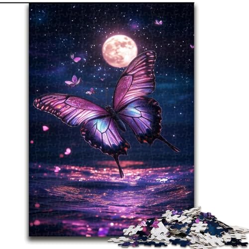 Puzzle 1000 Teile für Teenager, Geschenke, lila Schmetterling, Familienunterhaltungsspielzeug, ganze Familie, ab 14 Jahren (Größe 26x38cm) von MGQWPZDBD