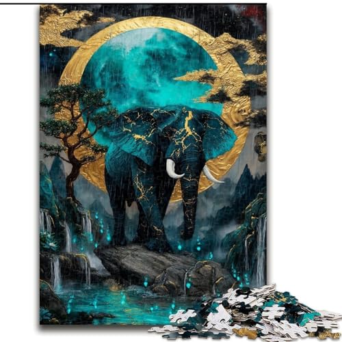 Puzzle 1000 Teile für Teenager, Geschenke, magischer Elefant, Spielzeug, Lernspiele, Stressabbau, tolle Geschenke und Spielzeuge (Größe 50x75cm) von MGQWPZDBD