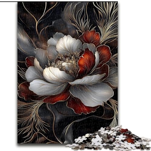 Puzzle 1000 Teile für Teenager, Geschenke Goldene Blume, Familienunterhaltungsspielzeug ganze Familie ab 14 Jahren (Größe 26x38cm) von MGQWPZDBD