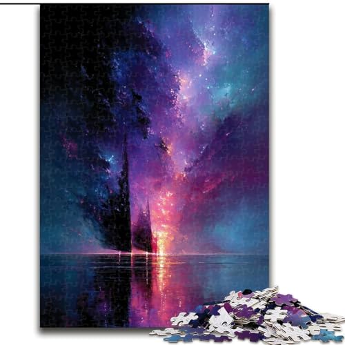 Puzzle 1000 Teile für Teenager, Geschenke Kleines Boot in der Galaxie, Familienunterhaltungsspielzeug ganze Familie, für Kinder ab 14 Jahren (Größe 50x75cm) von MGQWPZDBD