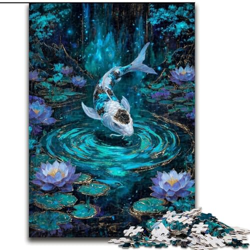 Puzzle 1000 Teile für Teenager, Geschenke Magic Koi, Familienunterhaltungsspielzeug ganze Familie ab 14 Jahren (Größe 50x75cm) von MGQWPZDBD