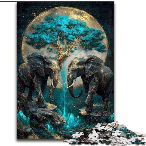 Puzzle 1000 Teile für Teenager, Geschenke Magischer Elefant, Familienunterhaltungsspielzeug ganze Familie ab 14 Jahren (Größe 50x75cm) von MGQWPZDBD