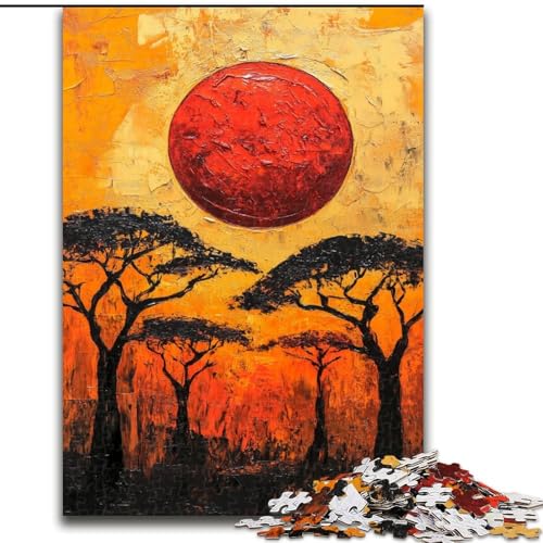 Puzzle 1000 Teile für Teenager, Geschenke für afrikanische Sonnenuntergänge, Familienunterhaltungsspielzeug, ganze Familie, ab 14 Jahren (Größe 50x75cm) von MGQWPZDBD