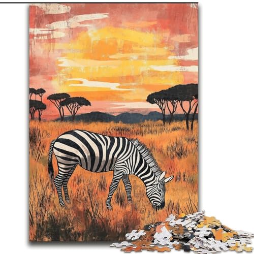 Puzzle 1000 Teile für Teenager, Geschenke für afrikanische Zebras, Spielzeug, Lernspiele, Stressabbau, tolle Geschenke und Spielzeuge (Größe 50x75cm) von MGQWPZDBD