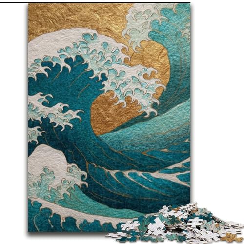 Puzzle 1000 Teile für Teenager, Geschenke im japanischen Stil, Wellen, Spielzeug, Lernspiele, Stressabbau, tolle Geschenke und Spielzeuge (Größe 50x75cm) von MGQWPZDBD