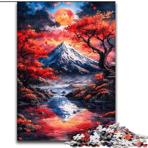 Puzzle 1000 Teile für Teenager, Geschenke zum Thema Berg Fuji, Familienunterhaltungsspielzeug ganze Familie ab 14 Jahren (Größe 50x75cm) von MGQWPZDBD