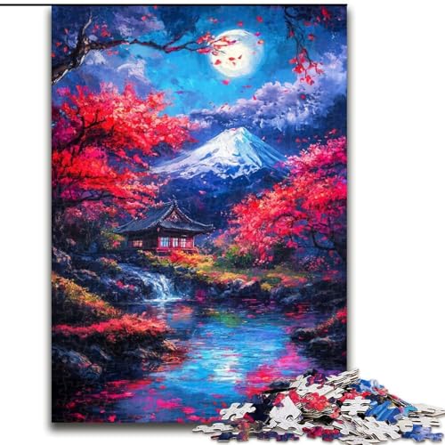 Puzzle 1000 Teile für Teenager, Geschenke zum Thema Berg Fuji, Japan, Spielzeug, Lernspiele, Stressabbau, tolle Geschenke und Spielzeuge (Größe 50x75cm) von MGQWPZDBD