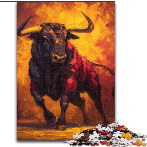 Puzzle 1000 Teile für Teenager, Geschenke zum Thema Stierkämpfer, Familienunterhaltungsspielzeug ganze Familie ab 14 Jahren (Größe 50x75cm) von MGQWPZDBD