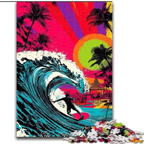 Puzzle 1000 Teile für Teenager, Geschenke zum Thema Surf-Graffiti, Familienunterhaltungsspielzeug ganze Familie ab 14 Jahren (Größe 26x38cm) von MGQWPZDBD