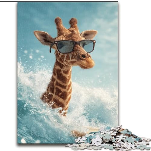 Puzzle 1000 Teile für Teenager, Giraffe, Familienunterhaltungsspielzeug, ganze Familie, ab 14 Jahren (Größe 26x38cm) von MGQWPZDBD