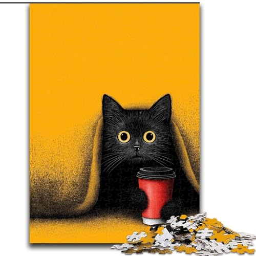 Puzzle 1000 Teile für Teenager, Kunstkatze, Familienunterhaltungsspielzeug, ganze Familie, ab 14 Jahren (Größe 26x38cm) von MGQWPZDBD