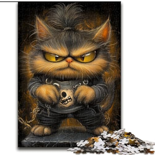 Puzzle 1000 Teile für Teenager, Kunstkatze, Familienunterhaltungsspielzeug, ganze Familie, ab 14 Jahren (Größe 50x75cm) von MGQWPZDBD