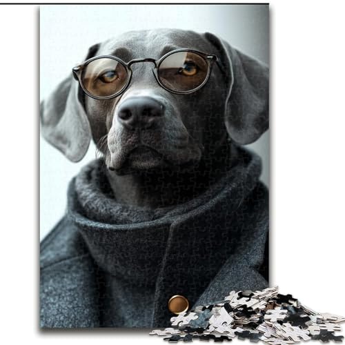 Puzzle 1000 Teile für Teenager, hübscher Hund, Familienunterhaltungsspielzeug ganze Familie ab 14 Jahren (Größe 26x38cm) von MGQWPZDBD