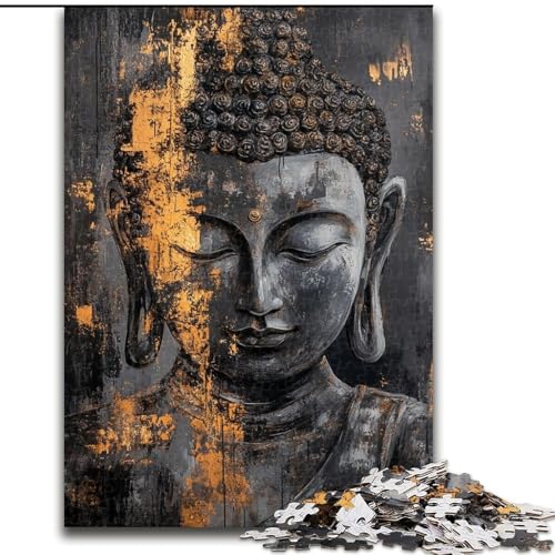 Puzzle für Erwachsene, 1000 Buddha-Ölgemälde, dekomprimierendes intellektuelles Lernspielzeug, ganze Familie (Größe 26x38cm) von MGQWPZDBD