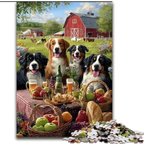 Puzzle für Erwachsene, 1000 Hunde auf einem Picknick, Denkspiel für Teenager, Familienspieleabend, 50x75cm Puzzle für Erwachsene, 1000 Hunde auf einem Picknick, Denkspiel für Teenager, Familienspieleabend, 50x75cm von MGQWPZDBD