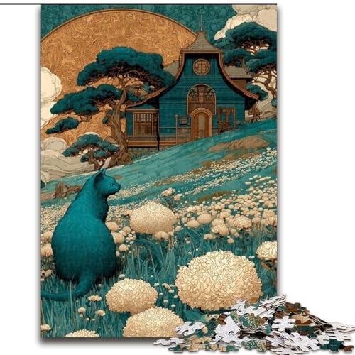 Puzzle für Erwachsene, 1000 Katzen, anspruchsvoll und schwierig, mit vollständig ineinandergreifenden, zufällig geformten Teilen (Größe 50x75cm) von MGQWPZDBD