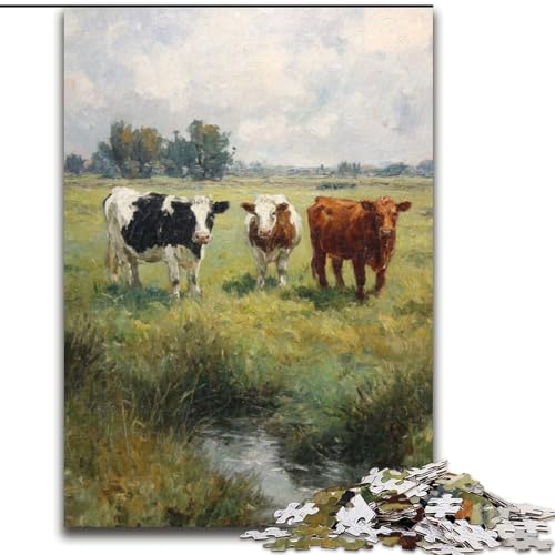 Puzzle für Erwachsene, 1000 Kühe auf der Wiese, Denkspiel für Teenager, Familienspieleabend, 50x75cm Puzzle für Erwachsene, 1000 Kühe auf der Wiese, Denkspiel für Teenager, Familienspieleabend, 50x75cm von MGQWPZDBD