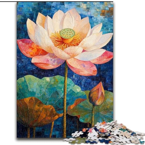 Puzzle für Erwachsene, 1000 Puzzleteile, Lotuskunst, Analyse und Logik mit vollständig ineinandergreifenden, zufällig geformten Teilen, für Kinder ab 14 Jahren (Größe 26x38cm) von MGQWPZDBD