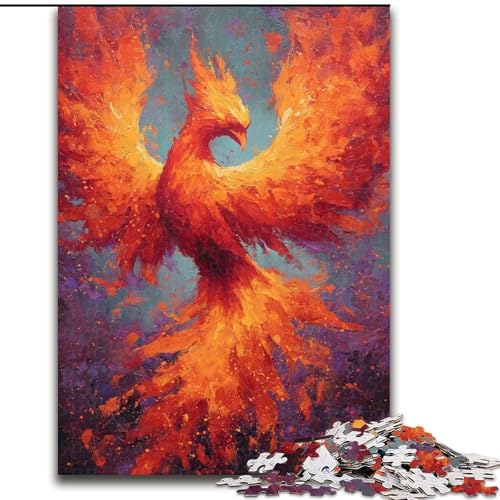 Puzzle für Erwachsene, 1000 Puzzleteile, Magischer Phönix, Analyse und Logik mit vollständig ineinandergreifenden, zufällig geformten Teilen, für Kinder ab 14 Jahren (Größe 26x38cm) von MGQWPZDBD