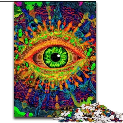 Puzzle für Erwachsene, 1000 Puzzleteile, psychedelisches Auge, Analyse und Logik, mit vollständig ineinandergreifenden, zufällig geformten Teilen, für Kinder ab 14 Jahren (Größe 26x38cm) von MGQWPZDBD